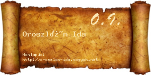 Oroszlán Ida névjegykártya