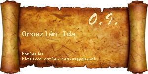 Oroszlán Ida névjegykártya